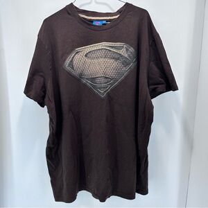 Man‎ Of Steel Superman T Shirt Size 3XL Short Sleeve Brown EUC